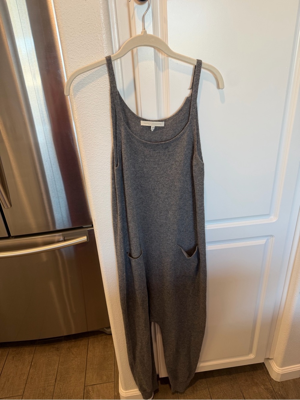 NakedCashmere Charcoal Sleeveless Knit Jumpsuit with Pockets